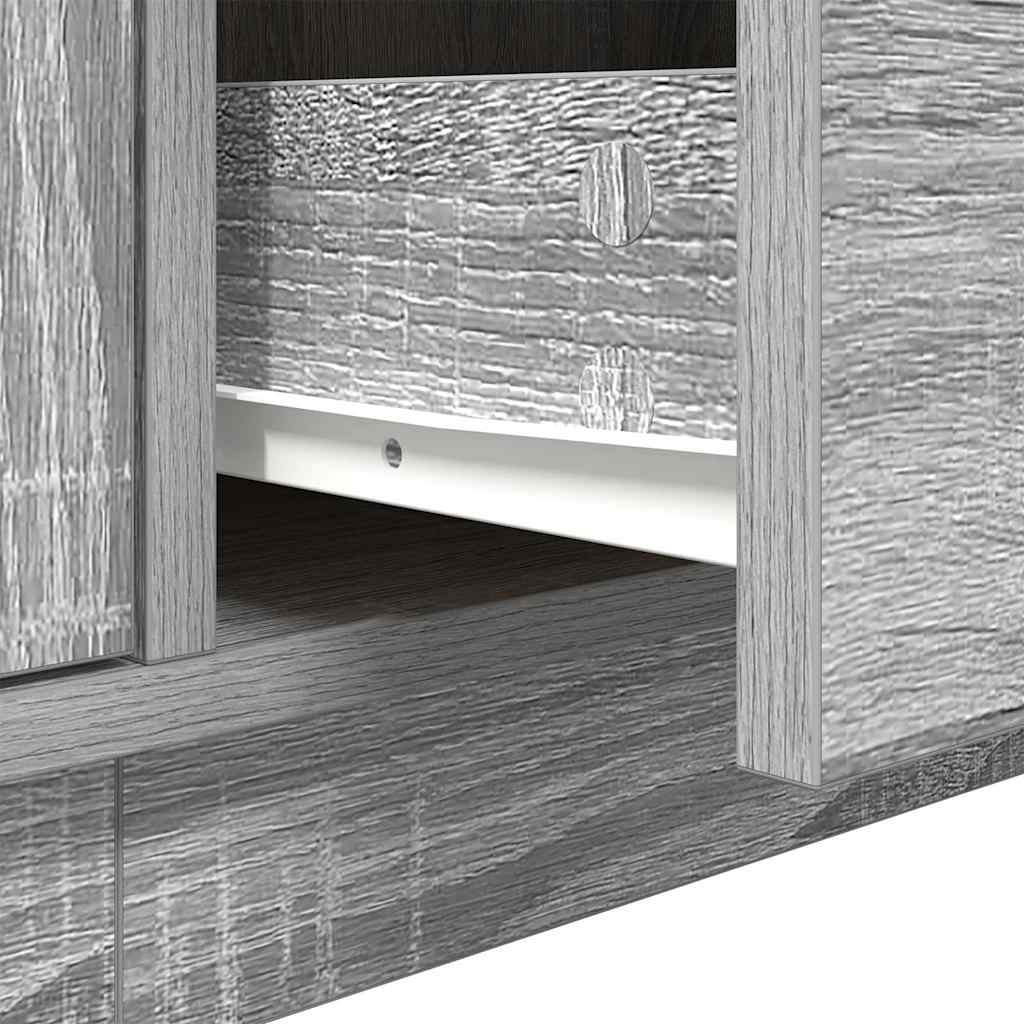 vidaXL TV Cabinet with LED Lights Grey Sonoma 193,5x41x50 cm