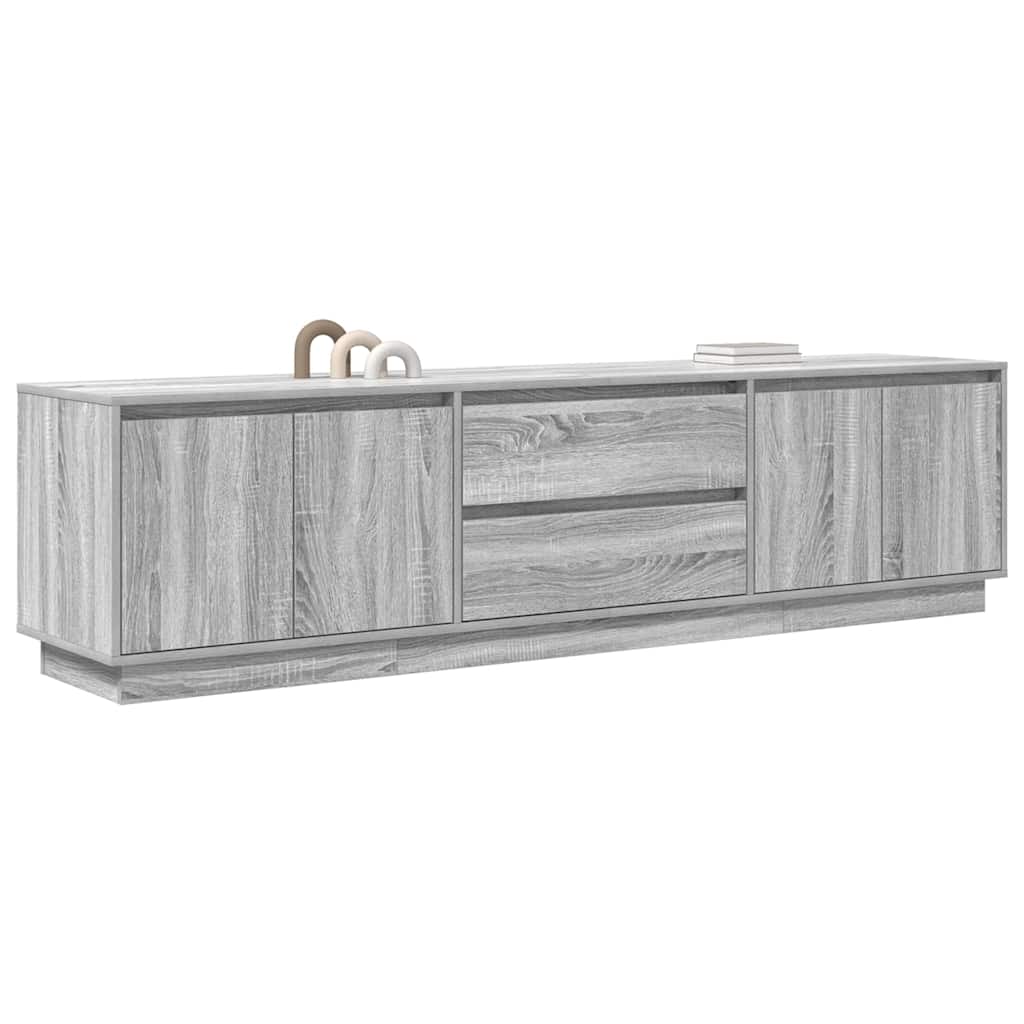 vidaXL TV Cabinet with LED Lights Grey Sonoma 193.5x41x50 cm