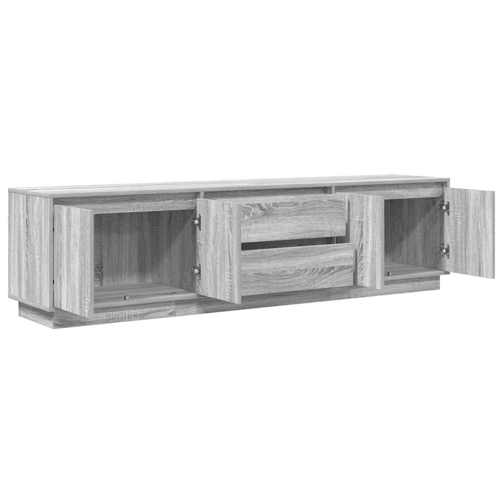 vidaXL TV Cabinet with LED Lights Grey Sonoma 193.5x41x50 cm