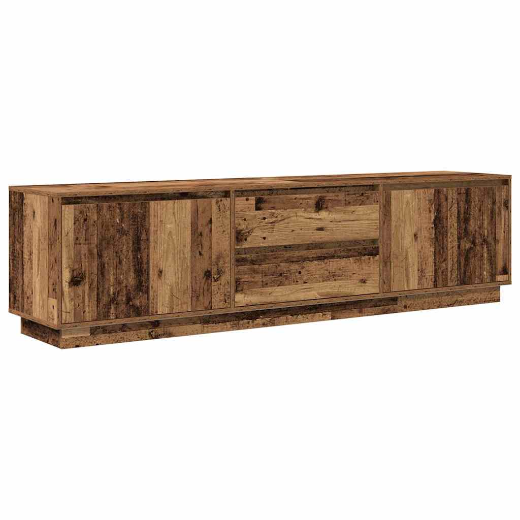 vidaXL TV Cabinet with LED Lights Old Wood 193.5x41x50 cm
