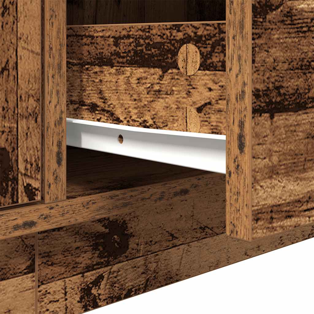 vidaXL TV Cabinet with LED Lights Old Wood 193,5x41x50 cm