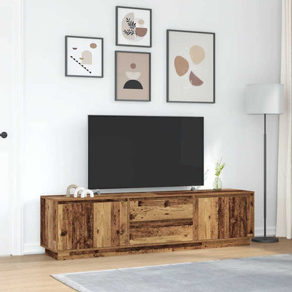 vidaXL TV Cabinet with LED Lights Old Wood 193.5x41x50 cm