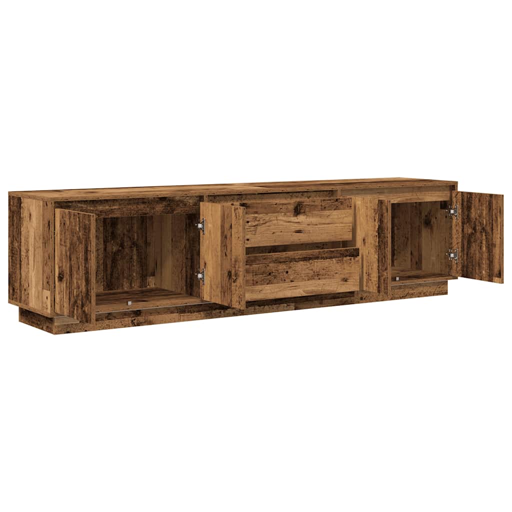 vidaXL TV Cabinet with LED Lights Old Wood 193.5x41x50 cm