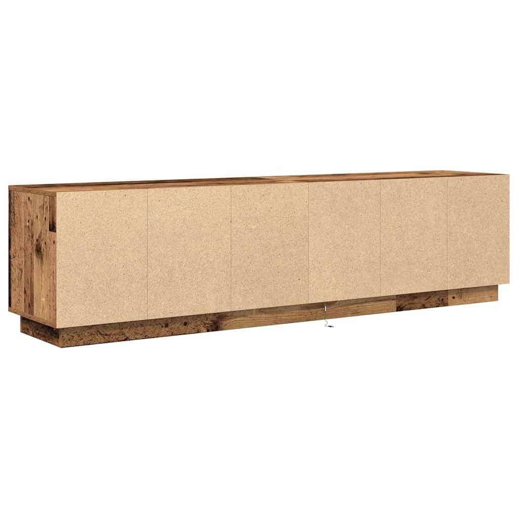 vidaXL TV Cabinet with LED Lights Old Wood 193.5x41x50 cm