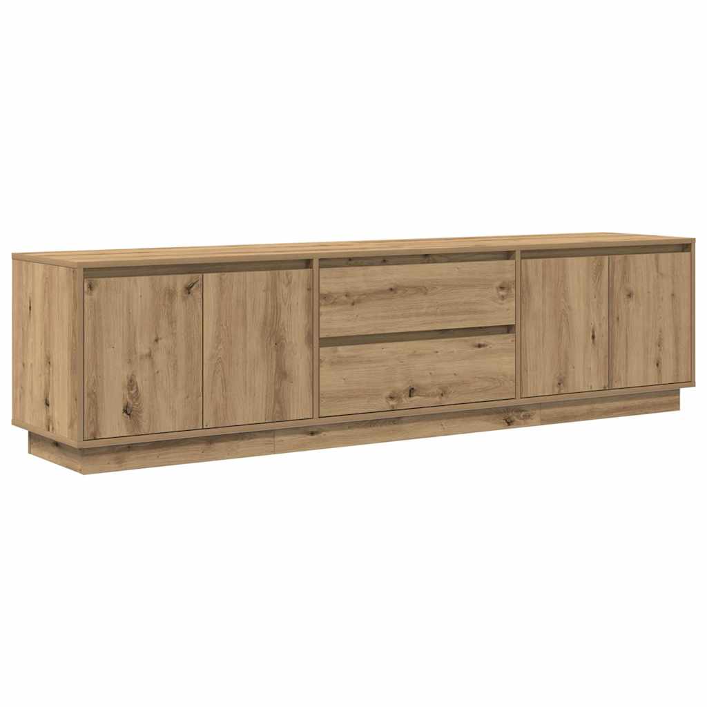 vidaXL TV Cabinet with LED Lights Artisan Oak 193.5x41x50 cm