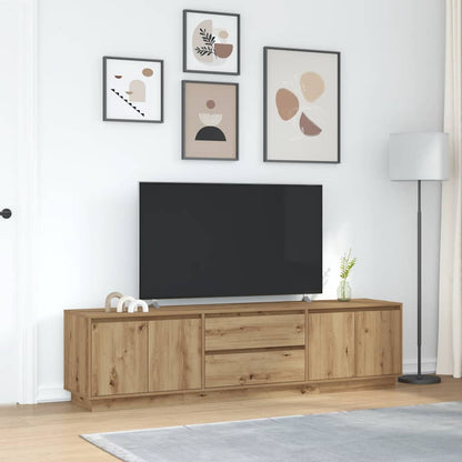 vidaXL TV Cabinet with LED Lights Artisan Oak 193.5x41x50 cm