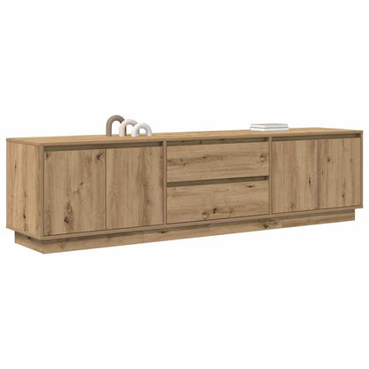 vidaXL TV Cabinet with LED Lights Artisan Oak 193.5x41x50 cm