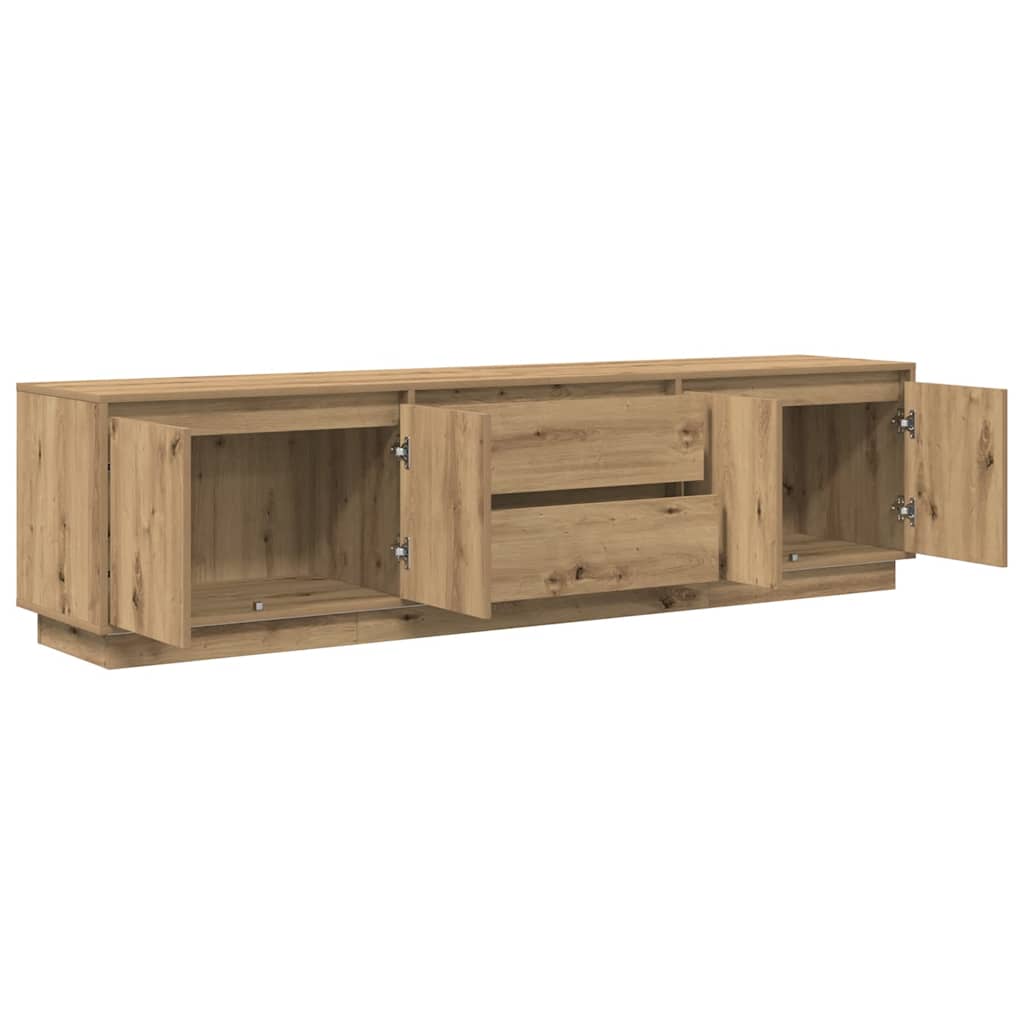 vidaXL TV Cabinet with LED Lights Artisan Oak 193.5x41x50 cm
