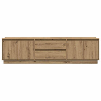 vidaXL TV Cabinet with LED Lights Artisan Oak 193.5x41x50 cm