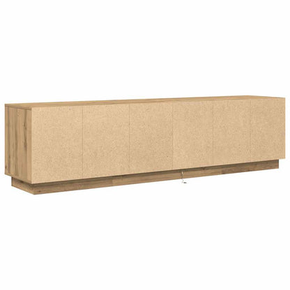 vidaXL TV Cabinet with LED Lights Artisan Oak 193.5x41x50 cm