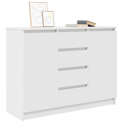 vidaXL Sideboard with Drawers White 100,5x35x76 cm Engineered Wood