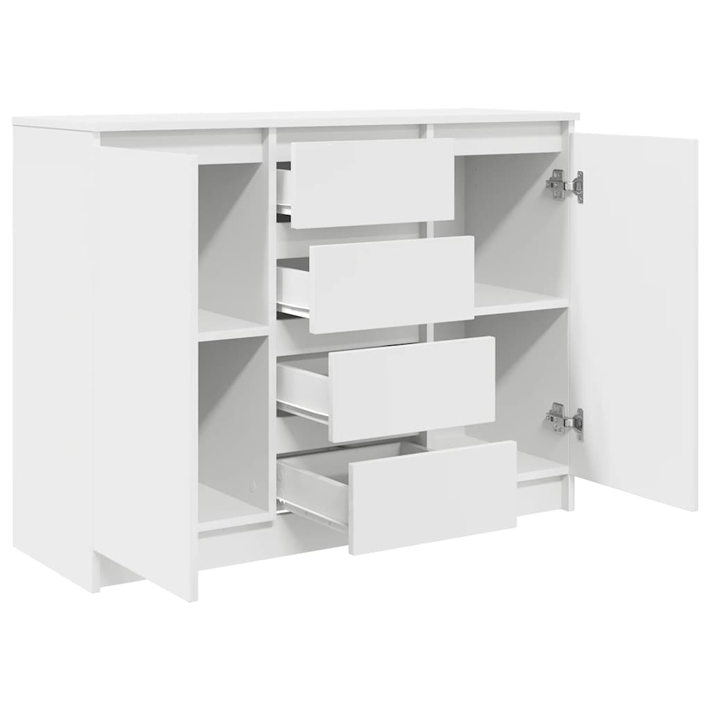 vidaXL Sideboard with Drawers White 100,5x35x76 cm Engineered Wood
