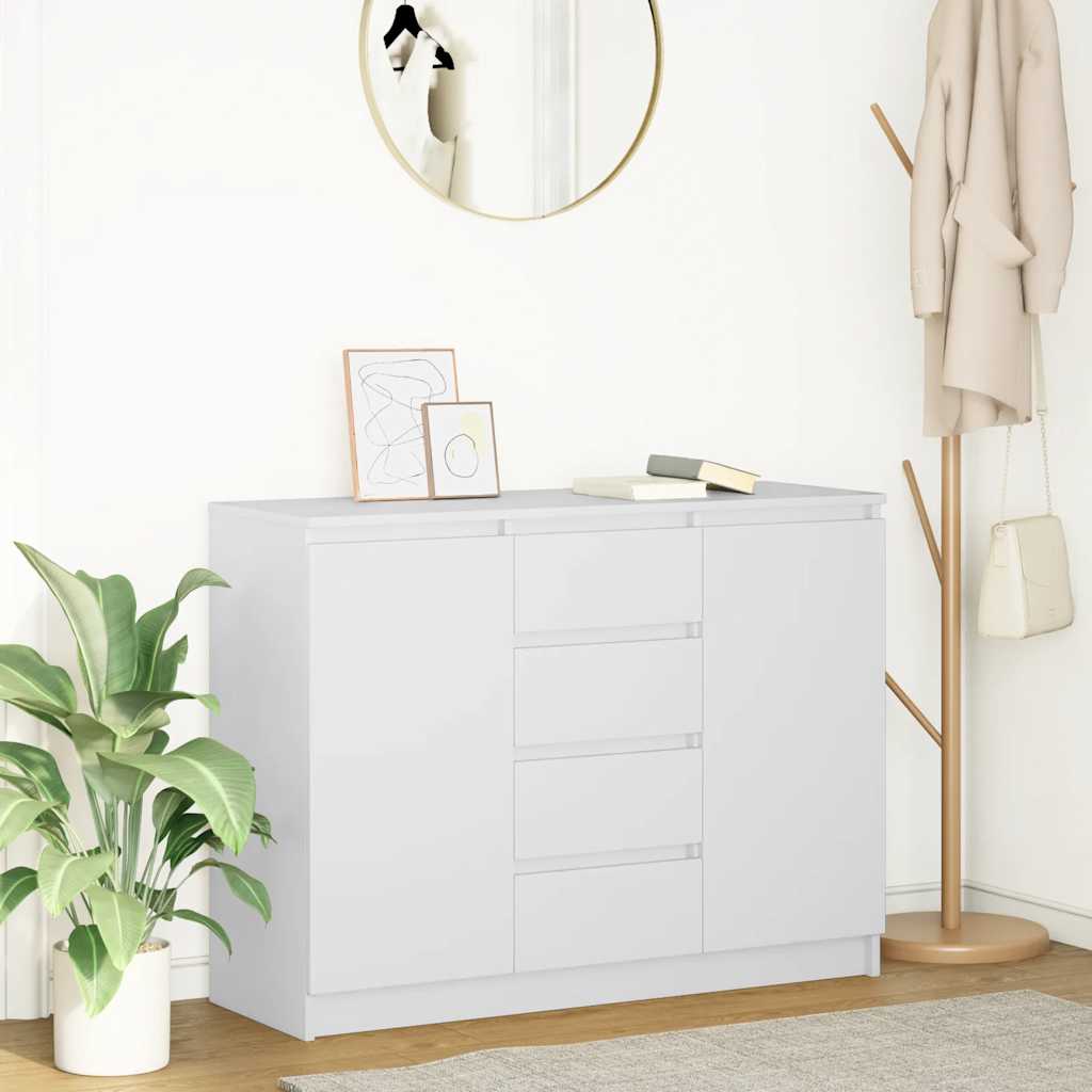 vidaXL Sideboard with Drawers White 100,5x35x76 cm Engineered Wood