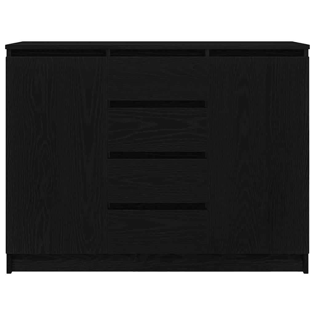 vidaXL Sideboard with Drawers Black Oak 100.5x35x76 cm Engineered Wood
