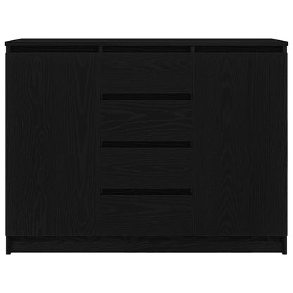 vidaXL Sideboard with Drawers Black Oak 100.5x35x76 cm Engineered Wood