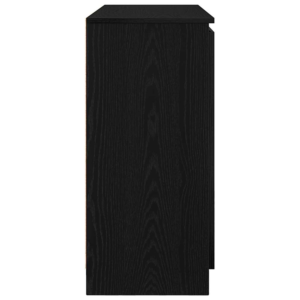 vidaXL Sideboard with Drawers Black Oak 100.5x35x76 cm Engineered Wood