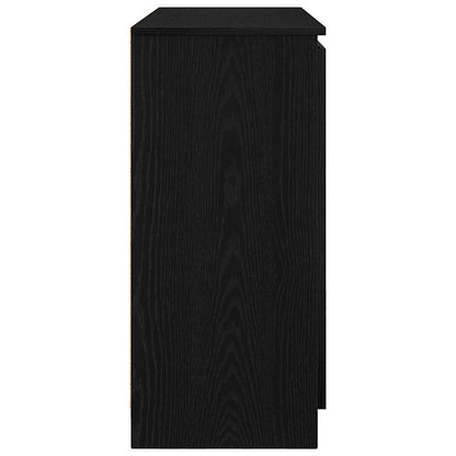 vidaXL Sideboard with Drawers Black Oak 100.5x35x76 cm Engineered Wood
