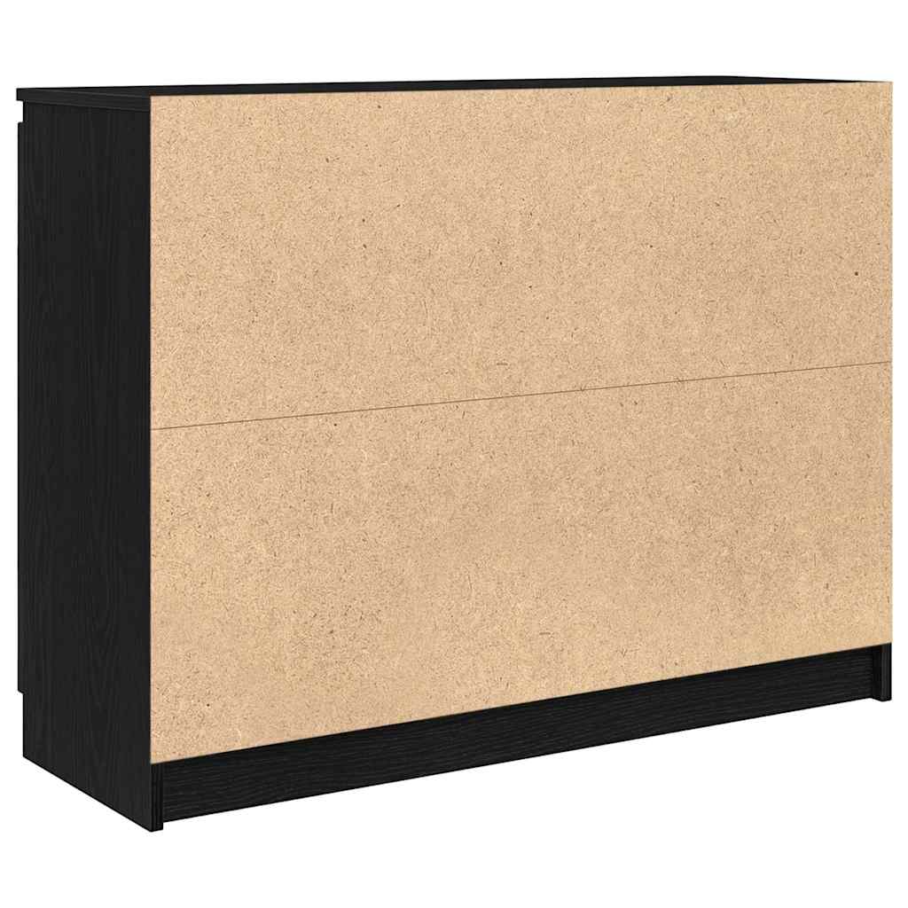 vidaXL Sideboard with Drawers Black Oak 100.5x35x76 cm Engineered Wood