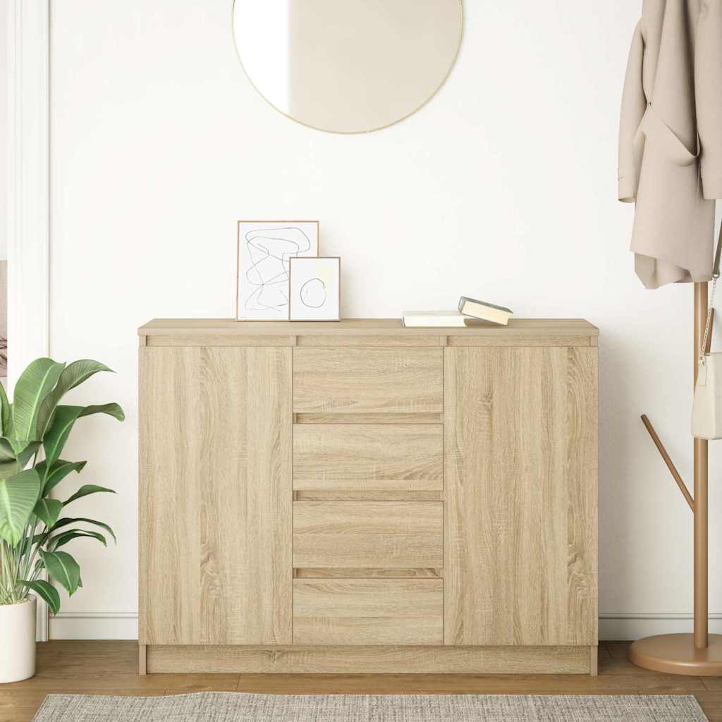 vidaXL Sideboard with Drawers Sonoma Oak 100.5x35x76cm Engineered Wood