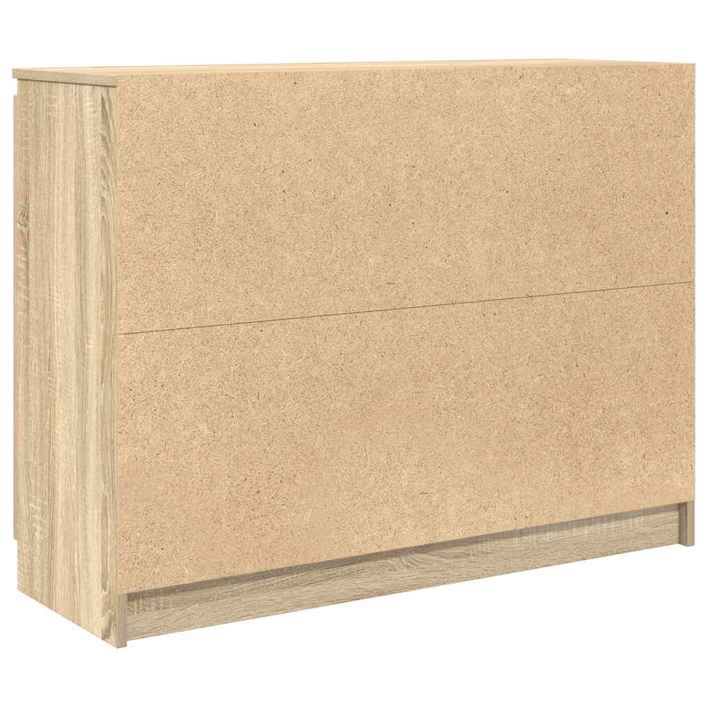 vidaXL Sideboard with Drawers Sonoma Oak 100.5x35x76 cm Engineered Wood
