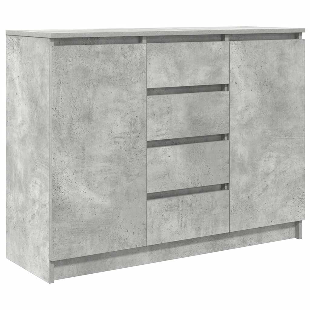 vidaXL Sideboard with Drawers Concrete Grey 100.5x35x76 cm