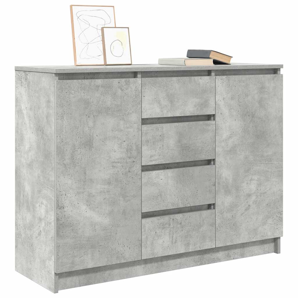 vidaXL Sideboard with Drawers Concrete Grey 100.5x35x76 cm