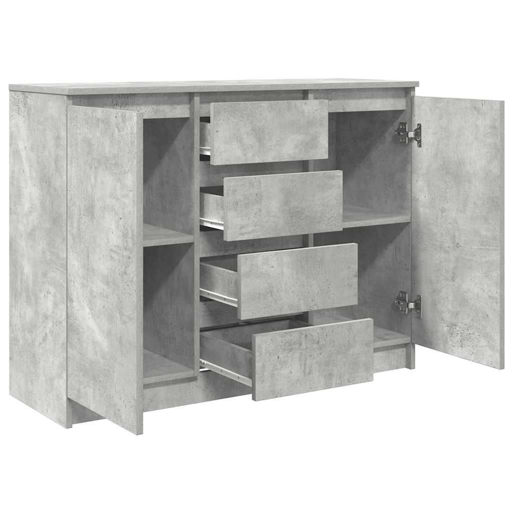 vidaXL Sideboard with Drawers Concrete Grey 100.5x35x76 cm