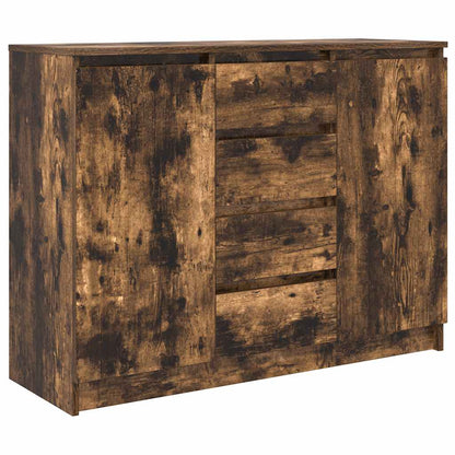 vidaXL Sideboard with Drawers Smoked Oak 100.5x35x76 cm Engineered Wood
