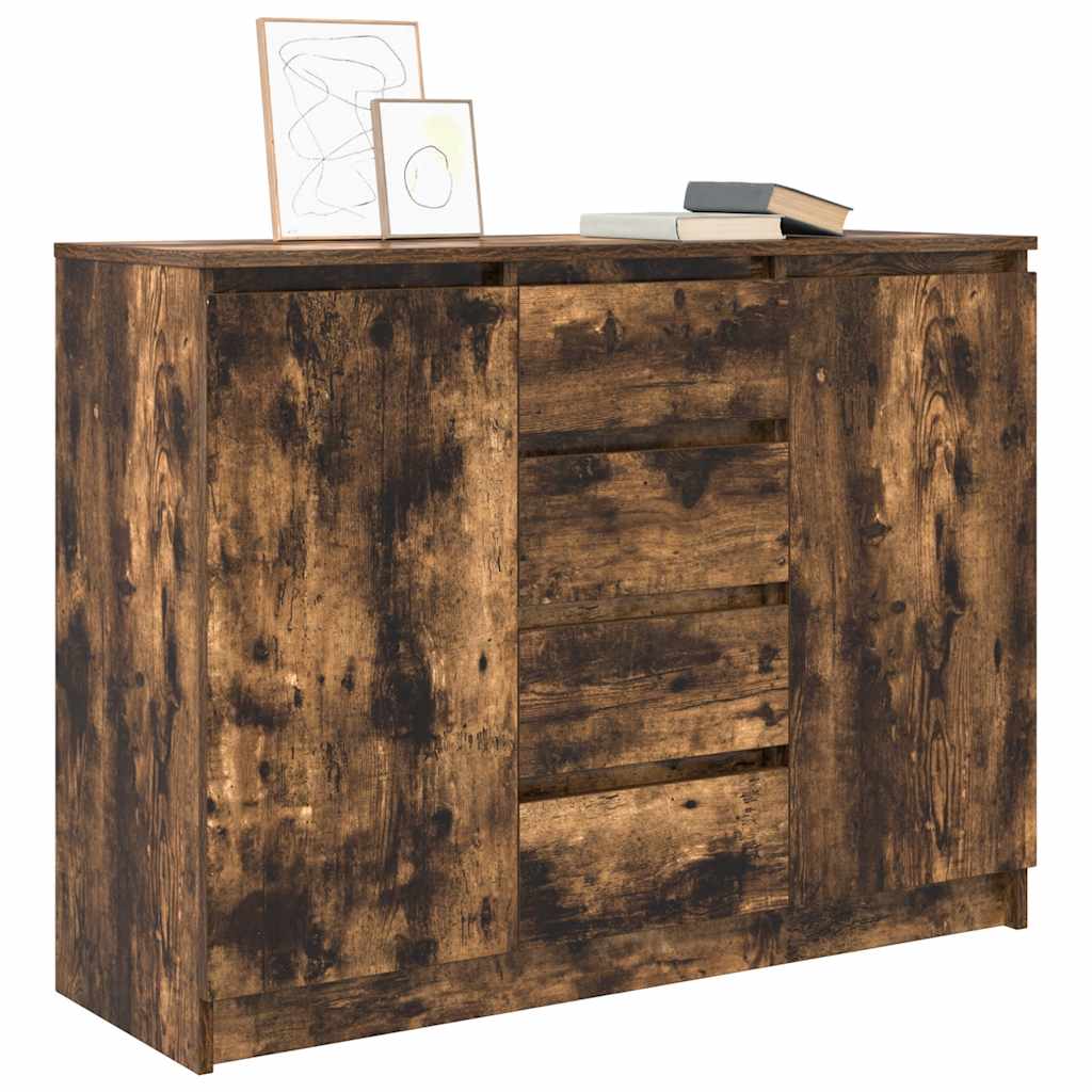 vidaXL Sideboard with Drawers Smoked Oak 100.5x35x76 cm Engineered Wood