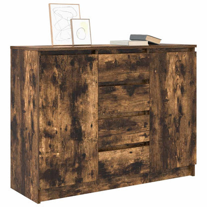 vidaXL Sideboard with Drawers Smoked Oak 100.5x35x76 cm Engineered Wood