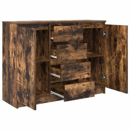 vidaXL Sideboard with Drawers Smoked Oak 100.5x35x76 cm Engineered Wood