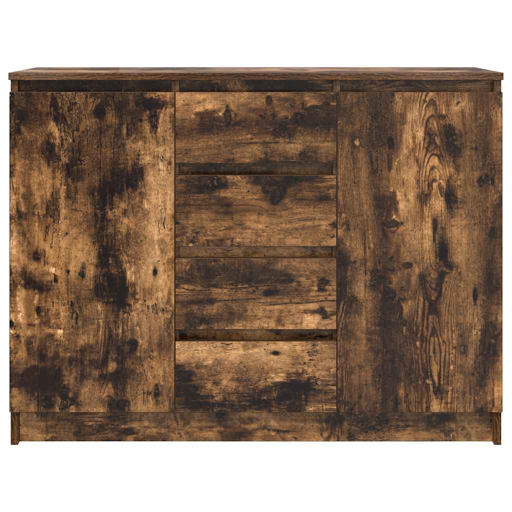 vidaXL Sideboard with Drawers Smoked Oak 100.5x35x76 cm Engineered Wood