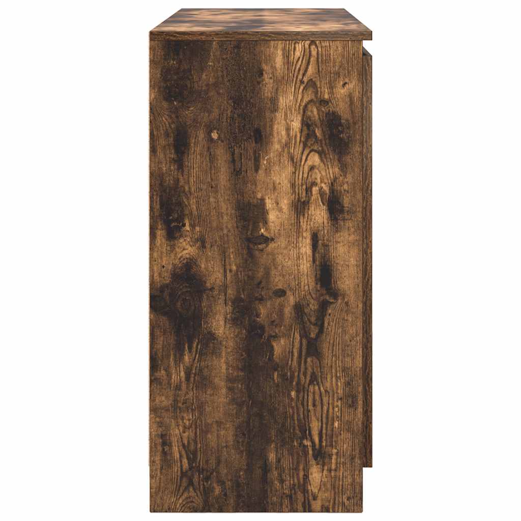vidaXL Sideboard with Drawers Smoked Oak 100.5x35x76 cm Engineered Wood