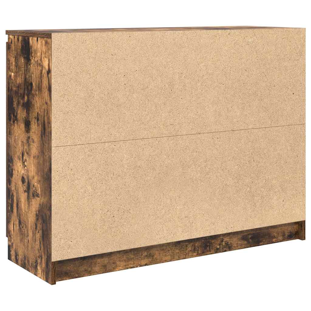 vidaXL Sideboard with Drawers Smoked Oak 100.5x35x76 cm Engineered Wood