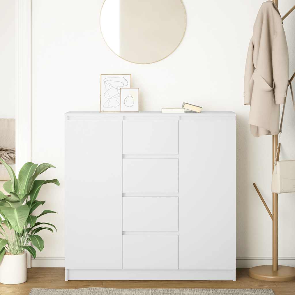 vidaXL Sideboard with Drawers White 100,5x35x98,5 cm Engineered Wood