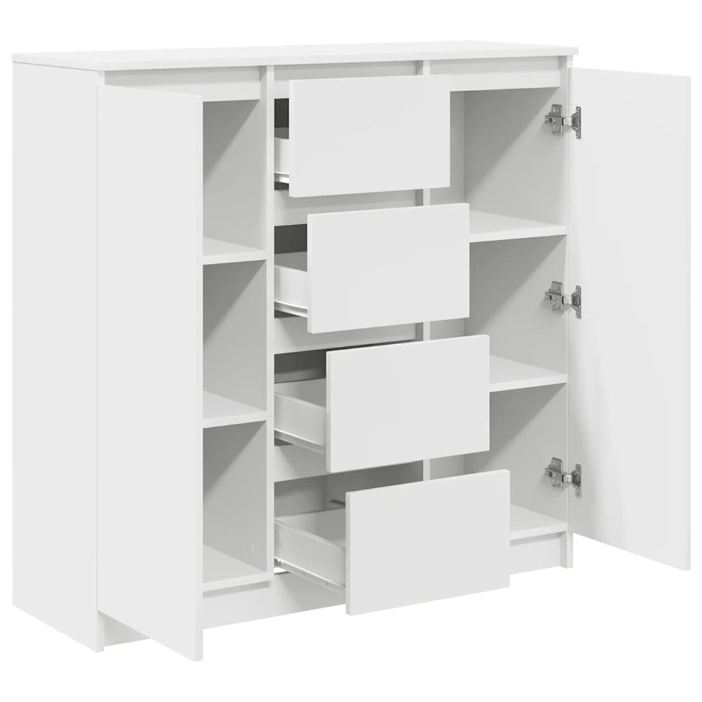 vidaXL Sideboard with Drawers White 100.5x35x98.5 cm Engineered Wood