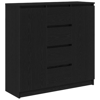 vidaXL Sideboard with Drawers Black Oak 100.5x35x98.5 cm Engineered Wood