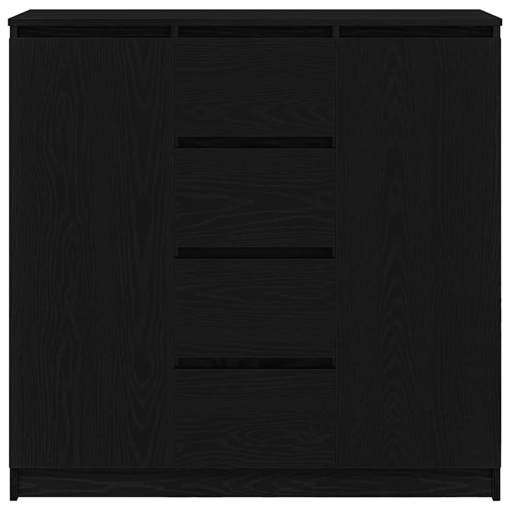 vidaXL Sideboard with Drawers Black Oak 100.5x35x98.5 cm Engineered Wood