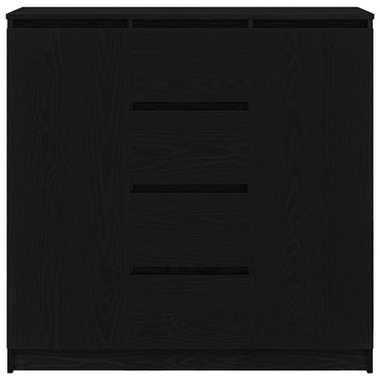 vidaXL Sideboard with Drawers Black Oak 100.5x35x98.5 cm Engineered Wood