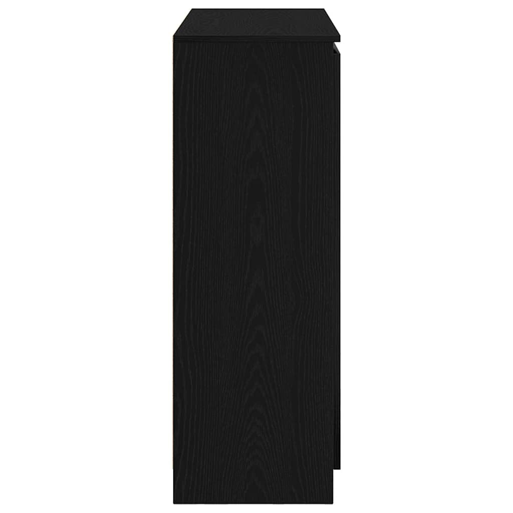 vidaXL Sideboard with Drawers Black Oak 100.5x35x98.5 cm Engineered Wood