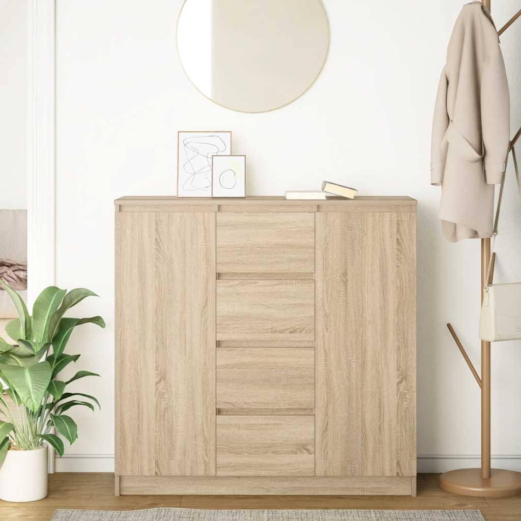 vidaXL Sideboard with Drawers Sonoma Oak 100.5x35x98.5 cm