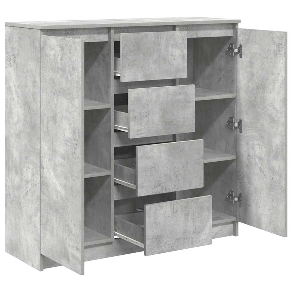 vidaXL Sideboard with Drawers Concrete Grey 100.5x35x98.5 cm Engineered Wood