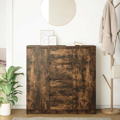 vidaXL Sideboard with Drawers Smoked Oak 100.5x35x98.5 cm Engineered Wood