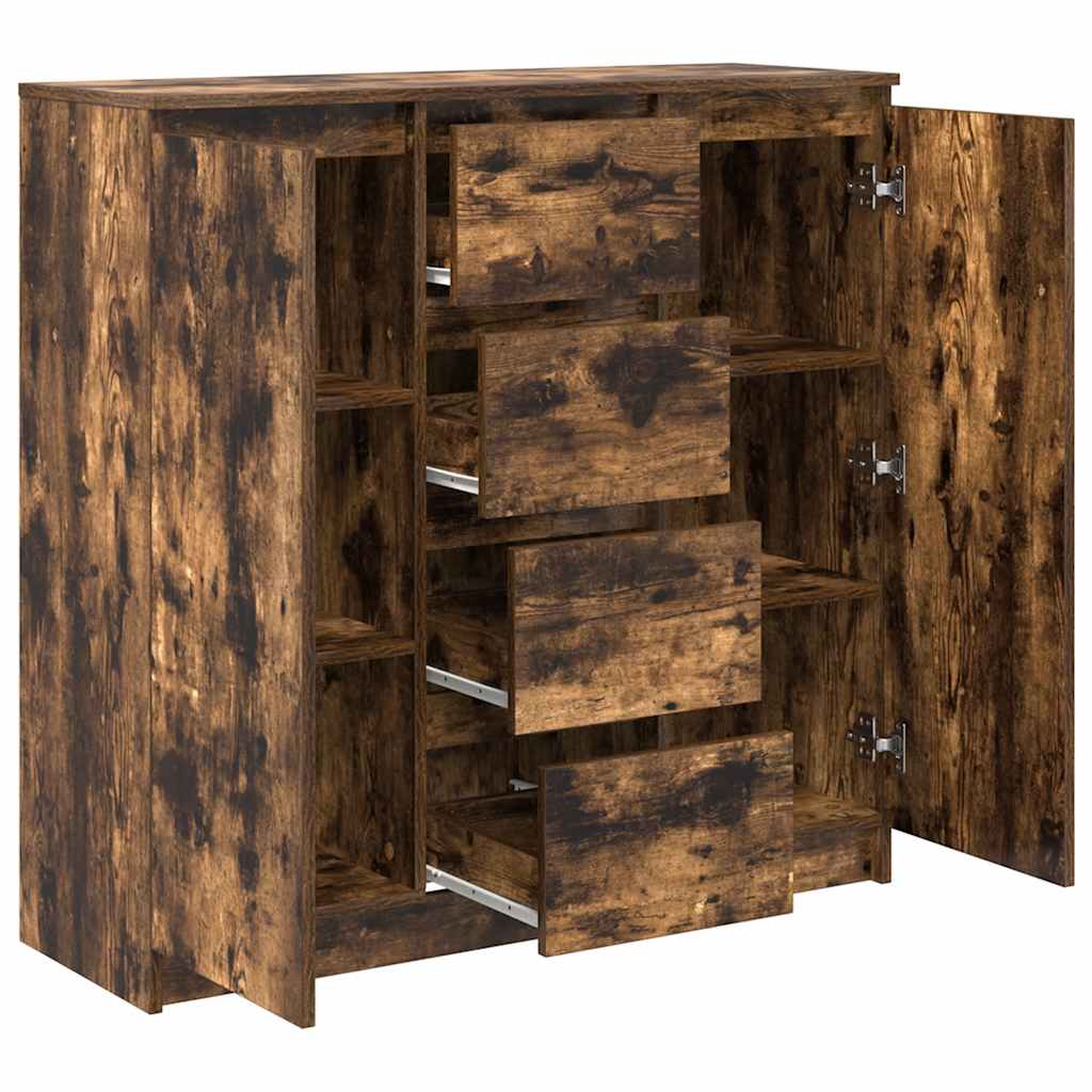 vidaXL Sideboard with Drawers Smoked Oak 100.5x35x98.5 cm Engineered Wood
