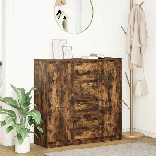 vidaXL Sideboard with Drawers Smoked Oak 100.5x35x98.5 cm Engineered Wood