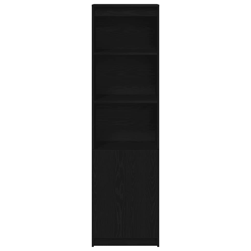 vidaXL Highboard Black Oak 50x35x180 cm Engineered Wood