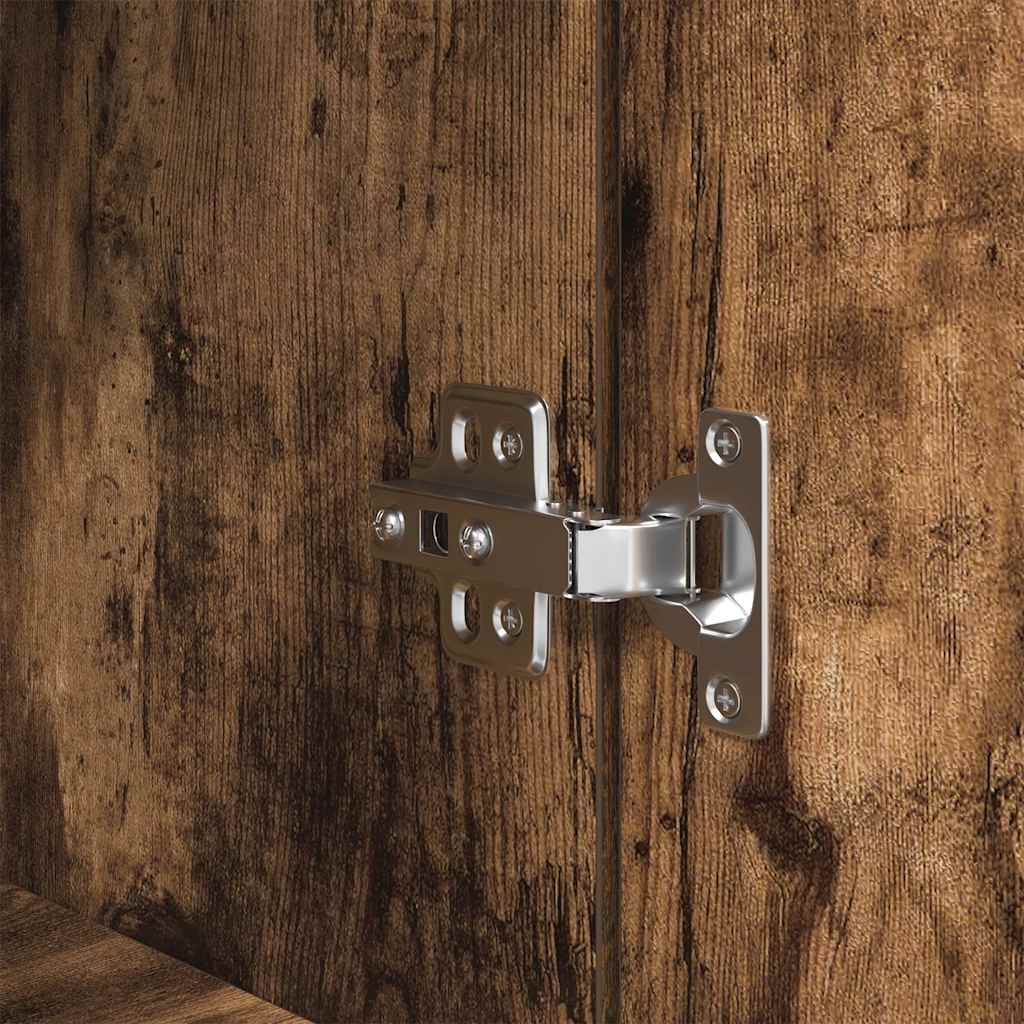 vidaXL Highboard Smoked Oak 50x35x180 cm Engineered Wood