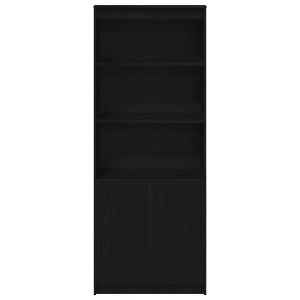 vidaXL Highboard Black Oak 70x35x180 cm Engineered Wood