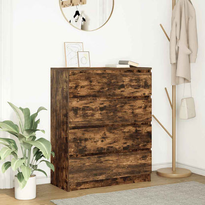 vidaXL Sideboard Smoked Oak 80x35x99 cm Engineered Wood