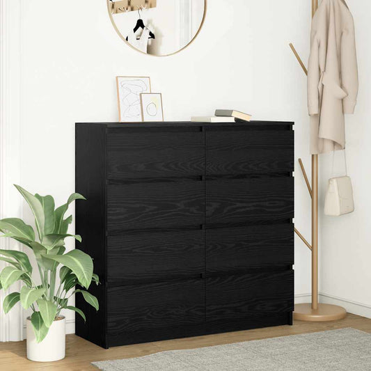 vidaXL Sideboard Black Oak 100x35x99 cm Engineered Wood